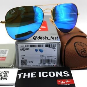 Model Display RayBan Aviator Blue RB3025 Mirror